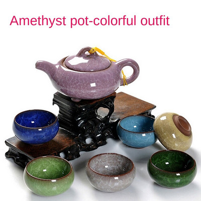 Ledom napukla šalica Set za čaj Keramička šalica za čaj Kung Fu Set za čaj Poklon kutija Set za čaj Čajnik Jednostavan pribor za domaćinstvo Čaj za vodu Čajnik