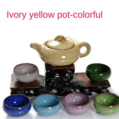 Ledom napukla šalica Set za čaj Keramička šalica za čaj Kung Fu Set za čaj Poklon kutija Set za čaj Čajnik Jednostavan pribor za domaćinstvo Čaj za vodu Čajnik