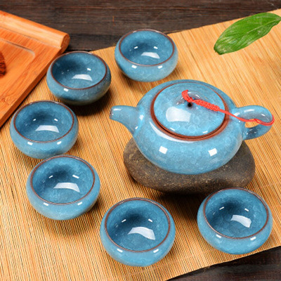 Ledom napukla šalica Set za čaj Keramička šalica za čaj Kung Fu Set za čaj Poklon kutija Set za čaj Čajnik Jednostavan pribor za domaćinstvo Čaj za vodu Čajnik