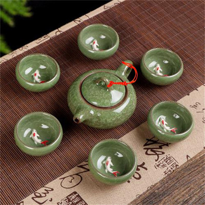 Ledom napukla šalica Set za čaj Keramička šalica za čaj Kung Fu Set za čaj Poklon kutija Set za čaj Čajnik Jednostavan pribor za domaćinstvo Čaj za vodu Čajnik