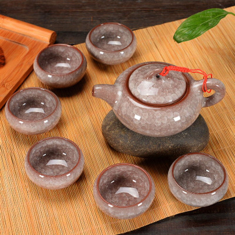 Ledom napukla šalica Set za čaj Keramička šalica za čaj Kung Fu Set za čaj Poklon kutija Set za čaj Čajnik Jednostavan pribor za domaćinstvo Čaj za vodu Čajnik