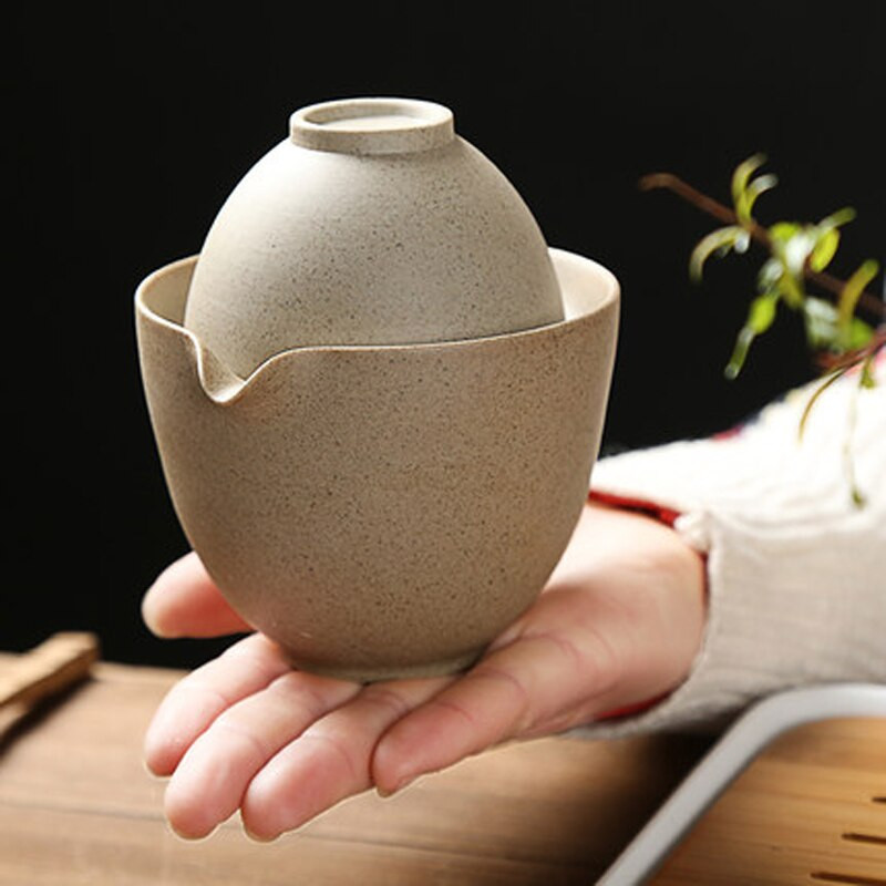 Keraminis arbatinukas Nešiojamas kelioninis arbatos rinkinys Nešiojamas arbatos indas 1 puodukas 2 puodeliai kinietiškas gaivanas Kung Fu arbatai Namų kavos senoviniai gėrimai