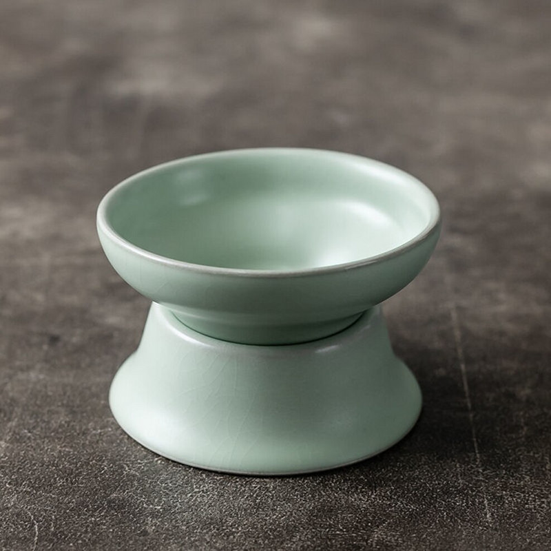 Kerámia Kung Fu teáskészlet osztott teáscsésze teaszűrő készlet oldalfogantyús sörfőzési teáscsésze finom teaszűrő alap Ru kemence teáskészlettel