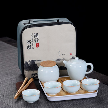 Комплекти чаши за ръчно изработени чайници с изящна форма Китайски чайници Пътуващ сервиз за чай Церемония Подаръци Gung Fu Чаша за чай Droshipping