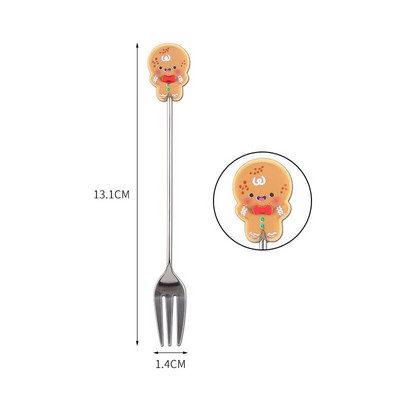 Nova božićna žlica od nehrđajućeg čelika Žlica za sladoled za desert Crtić Djed Božićnjak Čovječuljak medenjak Vilica za voće Party Žlica za miješanje kave
