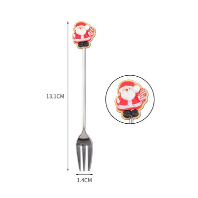 Nova božićna žlica od nehrđajućeg čelika Žlica za sladoled za desert Crtić Djed Božićnjak Čovječuljak medenjak Vilica za voće Party Žlica za miješanje kave
