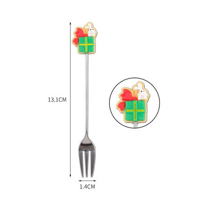 Nova božićna žlica od nehrđajućeg čelika Žlica za sladoled za desert Crtić Djed Božićnjak Čovječuljak medenjak Vilica za voće Party Žlica za miješanje kave