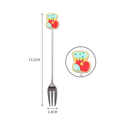 Nova božićna žlica od nehrđajućeg čelika Žlica za sladoled za desert Crtić Djed Božićnjak Čovječuljak medenjak Vilica za voće Party Žlica za miješanje kave