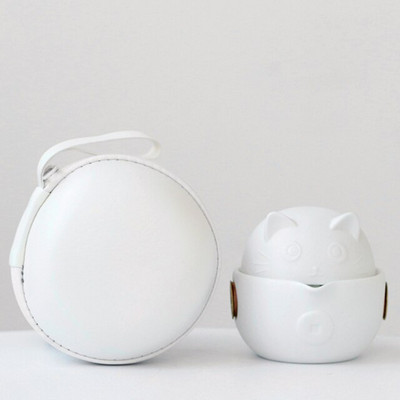 Maneki Neko Lucky Cat Design Keramický čaj na jednu šálku s 2 šálkami Cestovná čajová súprava s cestovnou taškou Darčekový riad