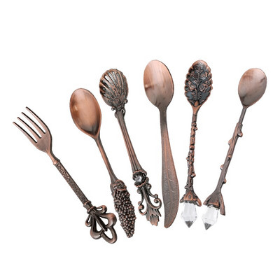 6 buc./set Europa tip palat antic, epocă, costisitoare, lingură de cafea, lingură, set de veselă Utensilios de cozinha criativo