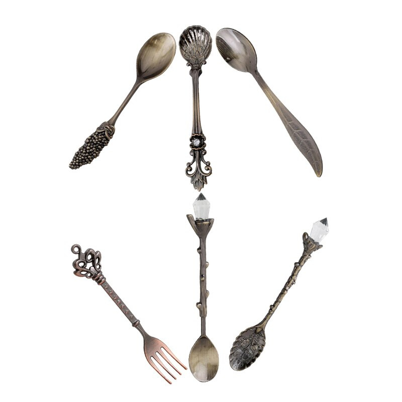 6 buc./set Europa tip palat antic, epocă, costisitoare, lingură de cafea, lingură, set de veselă Utensilios de cozinha criativo