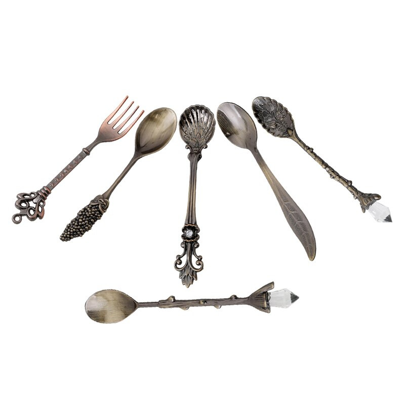 6 buc./set Europa tip palat antic, epocă, costisitoare, lingură de cafea, lingură, set de veselă Utensilios de cozinha criativo