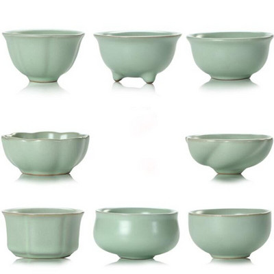2 бр./компл. Ru Kiln Tea Cup Kung Fu Teacups Teaware Chinese Style Drinkware Azure Porcelain Cup Kitchen Kungfu Tool