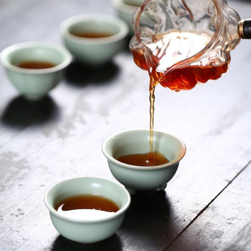 2db/készlet Ru kemence teáscsésze Kung Fu teáscsészék teás edények kínai stílusú italos edények azúrkék porcelán csésze konyhai kungfu eszköz