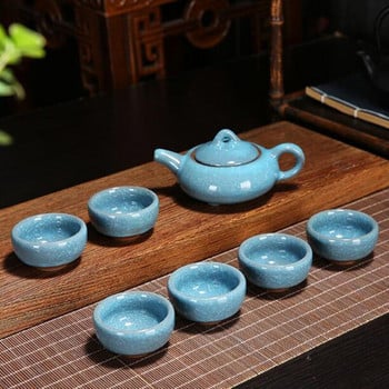 7 τεμ./Σετ Πολύχρωμο Ice Crack Σετ τσαγιού Kungfu Σετ τσαγιού κινέζικης πορσελάνης Teaware Teapot Ceremony Drinking Teapot