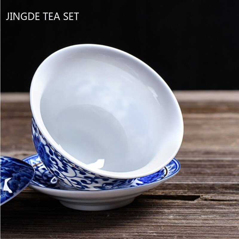 Antik kék-fehér porcelán teáskanna készlet Háztartási kerámia szűrős teafőző Kínai teáskanna és csésze készlet teásedény Ajándékok
