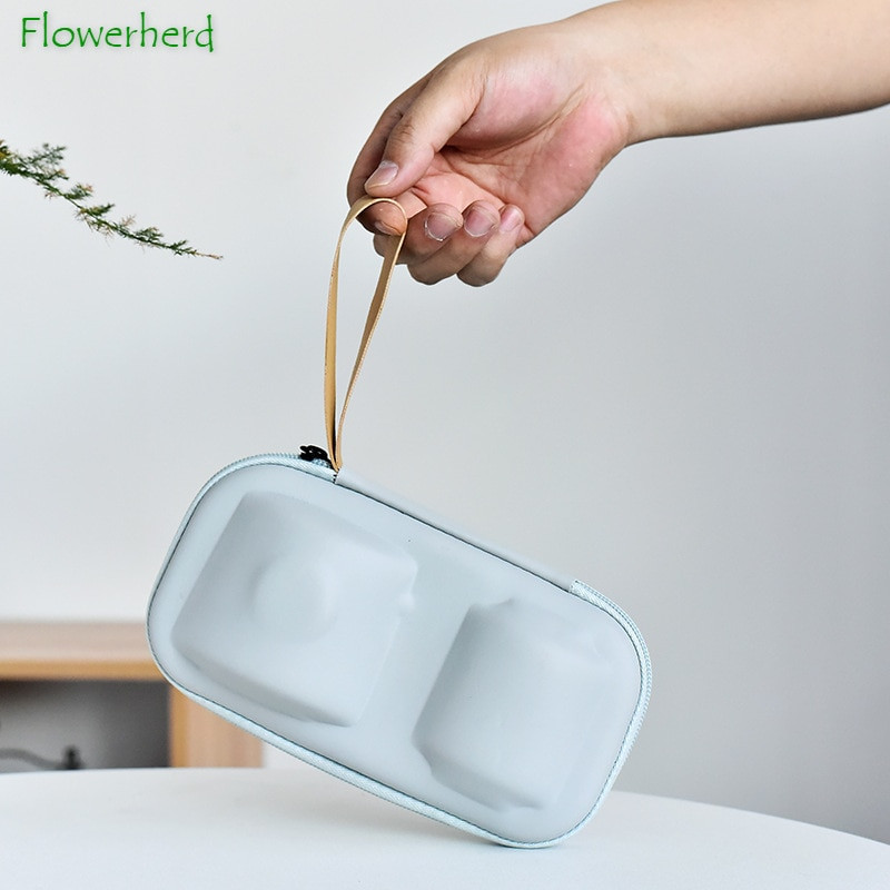 Putni keramički Kung Fu set za čaj Posuđe za čaj od crne keramike Prijenosni set za čaj i šalicu Kineski set za čaj Jedan lonac Dvije šalice Set za čaj