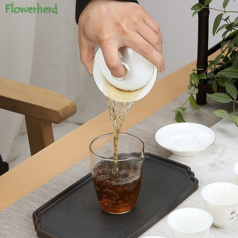 Keraminiai porcelianiniai „Gaiwan“ arbatos indai grynai baltai piešimo aukso avienos riebalai nefrito „Sancai“ dangteliu dubenėlio lėkštė Buitinis Kung Fu arbatos rinkinys