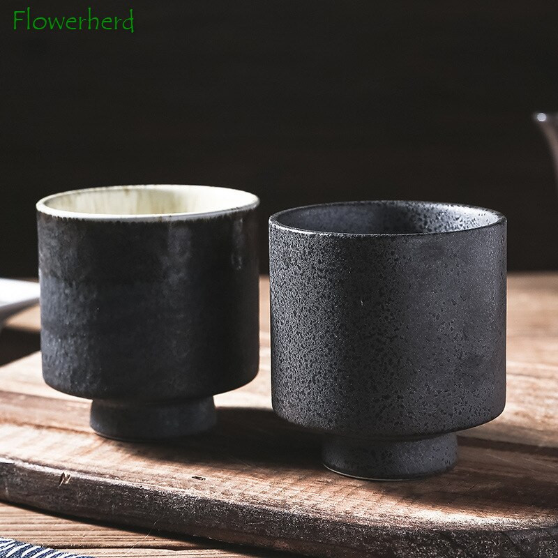 Japonský štýl keramického čajového hrnčeka, vysoký čajový riad, kung-fu čajová súprava, šálka, porcelánový pohár na vodu, domáci retro kávový hrnček na matcha, stohovateľný pohár