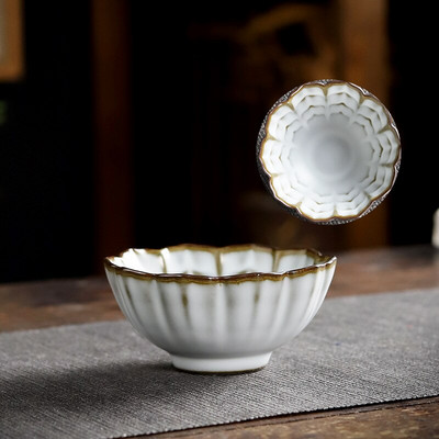 Veľký biely keramický čajový hrnček s motívom mesiaca, kung-fu čajová súprava, šálka s jednou šálkou, farebná glazúra, porcelánová šálka, čajový riad pre majiteľov domov, osobný šálka
