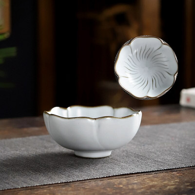 Veľký biely keramický čajový hrnček s motívom mesiaca, kung-fu čajová súprava, šálka s jednou šálkou, farebná glazúra, porcelánová šálka, čajový riad pre majiteľov domov, osobný šálka