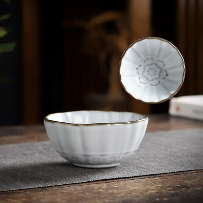 Veľký biely keramický čajový hrnček s motívom mesiaca, kung-fu čajová súprava, šálka s jednou šálkou, farebná glazúra, porcelánová šálka, čajový riad pre majiteľov domov, osobný šálka