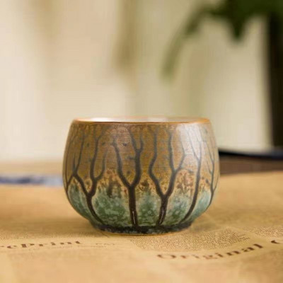 Keramická šálka na čaj, riad s kung-fu čajom, hrnčiarska keramika, porcelán, štyri ročné obdobia, jar, leto, jeseň, zima, šálka na čaj