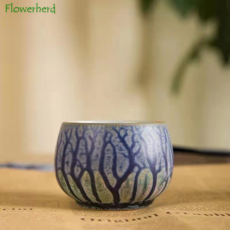 Keramická šálka na čaj, riad s kung-fu čajom, hrnčiarska keramika, porcelán, štyri ročné obdobia, jar, leto, jeseň, zima, šálka na čaj