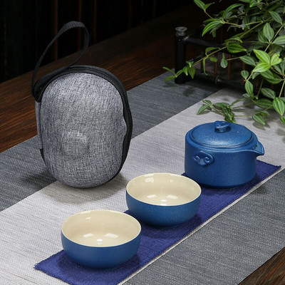 Cestovná keramická porcelánová kanvica na čaj a šálky, cestovná kancelárska súprava na kung-fu čaj, čajový riad, čínska čajová súprava, sada kanvice na čaj a šálky