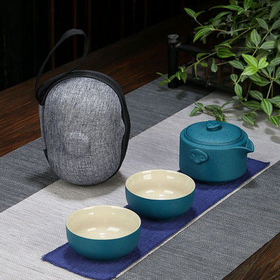 Cestovná keramická porcelánová kanvica na čaj a šálky, cestovná kancelárska súprava na kung-fu čaj, čajový riad, čínska čajová súprava, sada kanvice na čaj a šálky