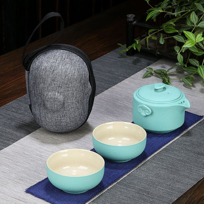 Cestovná keramická porcelánová kanvica na čaj a šálky, cestovná kancelárska súprava na kung-fu čaj, čajový riad, čínska čajová súprava, sada kanvice na čaj a šálky