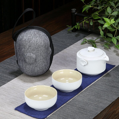 Cestovná keramická porcelánová kanvica na čaj a šálky, cestovná kancelárska súprava na kung-fu čaj, čajový riad, čínska čajová súprava, sada kanvice na čaj a šálky