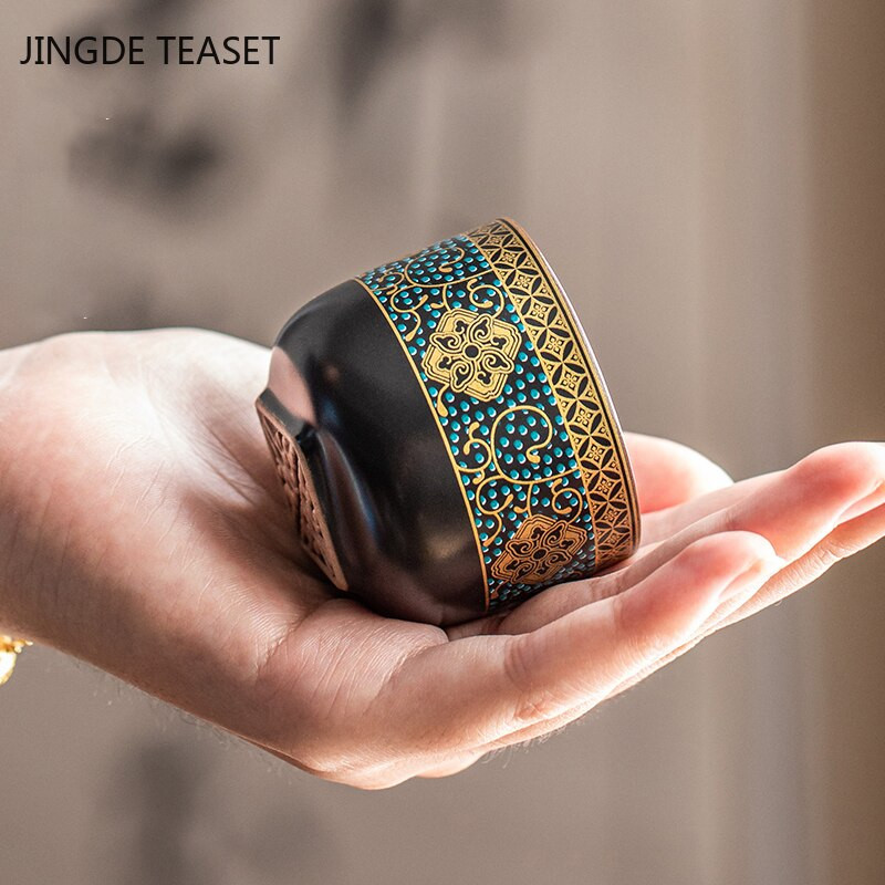 2 kom/lot Kineska retro keramika Mala šalica za čaj Izvrstan uzorak jedna šalica Zdjela za čaj Posuđe Fina šalica za čaj Pribor za pribor za čaj