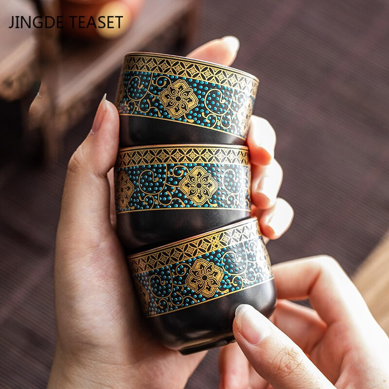 2 kom/lot Kineska retro keramika Mala šalica za čaj Izvrstan uzorak jedna šalica Zdjela za čaj Posuđe Fina šalica za čaj Pribor za pribor za čaj