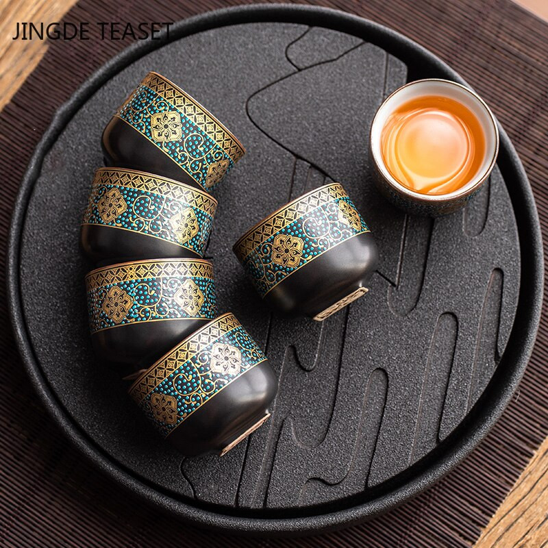 2 kom/lot Kineska retro keramika Mala šalica za čaj Izvrstan uzorak jedna šalica Zdjela za čaj Posuđe Fina šalica za čaj Pribor za pribor za čaj