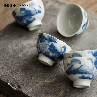2 vnt./stal. Jingdezhen Ice Crack Keraminis arbatos puodelis Rankomis dažytas arbatos dubuo Kiniškas retro vieno puodelis Master Arbatos puodeliai Arbatos indų priedai