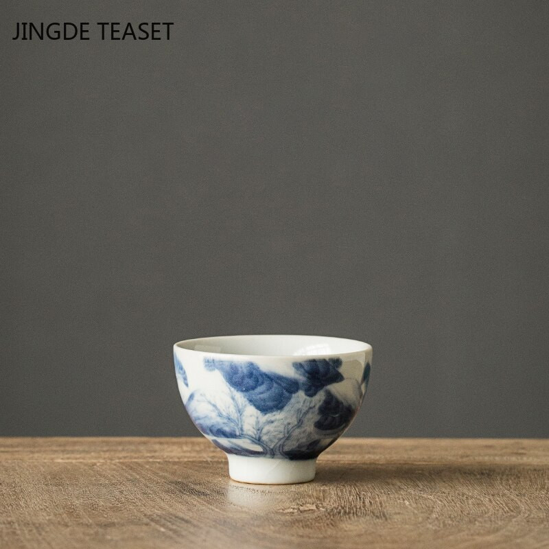 2 vnt./stal. Jingdezhen Ice Crack Keraminis arbatos puodelis Rankomis dažytas arbatos dubuo Kiniškas retro vieno puodelis Master Arbatos puodeliai Arbatos indų priedai