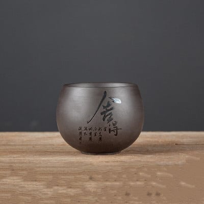 4 db/tétel Kínai lila agyag teáscsésze Kézzel készített teástál Mester csésze Személyes egypohár italos edények Személyre szabott teáskészlet tartozékok