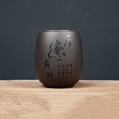 4 db/tétel Kínai lila agyag teáscsésze Kézzel készített teástál Mester csésze Személyes egypohár italos edények Személyre szabott teáskészlet tartozékok