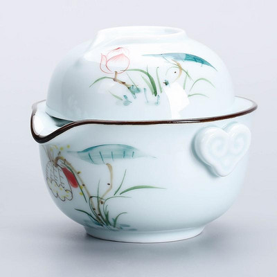 Nebesky modrá čínska vzorovaná keramická čajová súprava Kung Fu čajová súprava porcelánová šálka čajníka prenosná čajová miska riad príslušenstvo riad na pitie