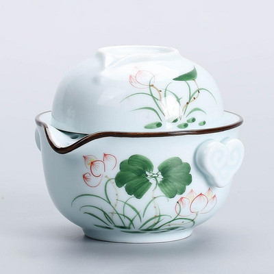 Nebesky modrá čínska vzorovaná keramická čajová súprava Kung Fu čajová súprava porcelánová šálka čajníka prenosná čajová miska riad príslušenstvo riad na pitie