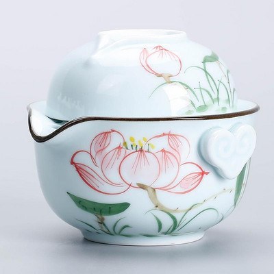Nebesky modrá čínska vzorovaná keramická čajová súprava Kung Fu čajová súprava porcelánová šálka čajníka prenosná čajová miska riad príslušenstvo riad na pitie