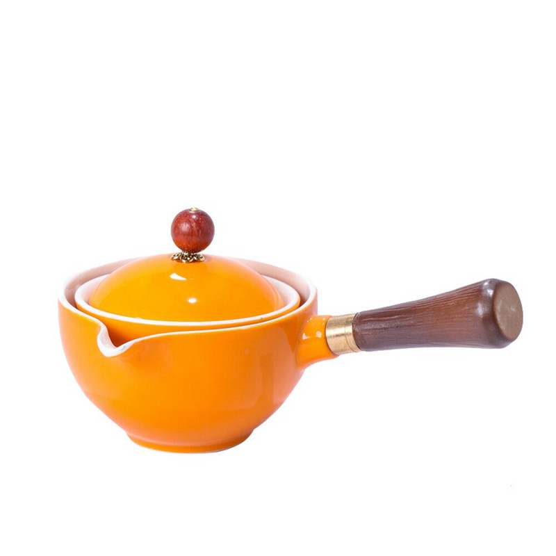 Porcelán teáskanna csészekészlet Kínai Gongfu Kung Fu teáskészlet 360 Forgó teáskanna kerámia teafőző Infúziós félautomata teáskészlet