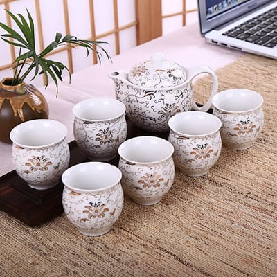 Čínska keramická čajová súprava Kung Fu porcelánová čajová šálka sada kanvíc Dračí čajník šálka Kungfu čajová súprava Puer Oolong čajový riad