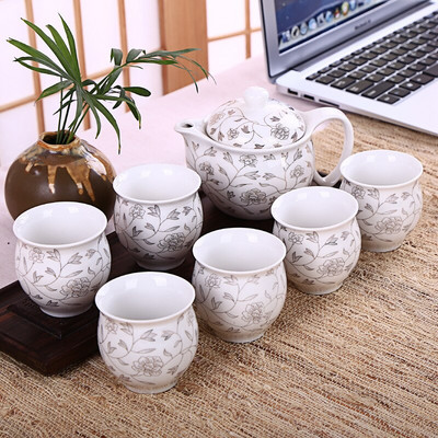 Čínska keramická čajová súprava Kung Fu porcelánová čajová šálka sada kanvíc Dračí čajník šálka Kungfu čajová súprava Puer Oolong čajový riad
