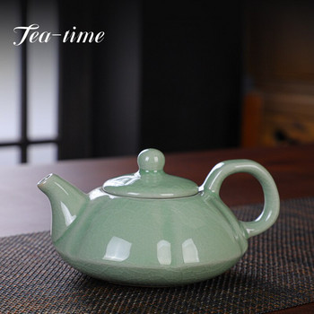 Китайски кунг-фу Пътуващ сервиз за чай Керамичен чайник Ge Kiln Чаша за чай Gaiwan Порцеланов чайник Чайници Комплекти прибори за чай Чаена церемония