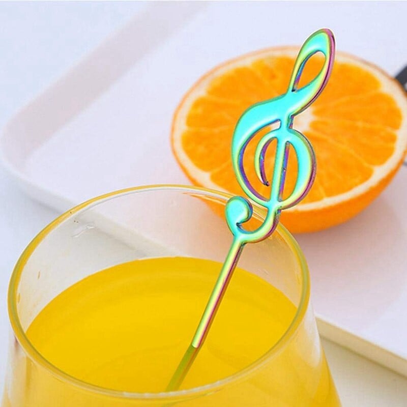 10 vnt. nerūdijančio plieno šaukštelis kavos natos forma Muzikos tema Arbatos maišymo šaukštelis mažas ledų desertinis kaušelis