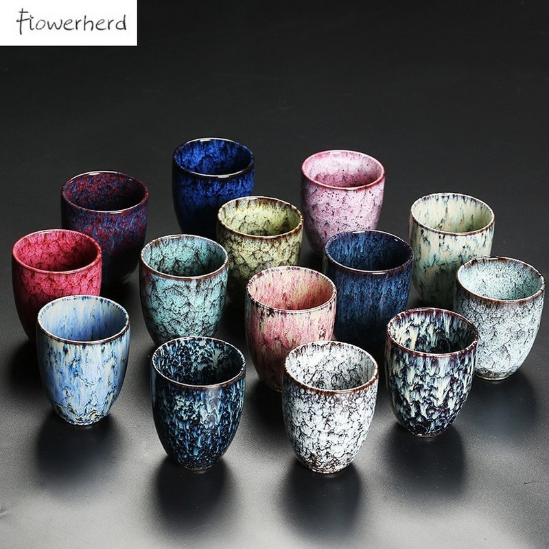 Japonský štýl keramického porcelánového čajového hrnčeka, veľký čajový riad 250 ml, kung-fu čajová súprava
