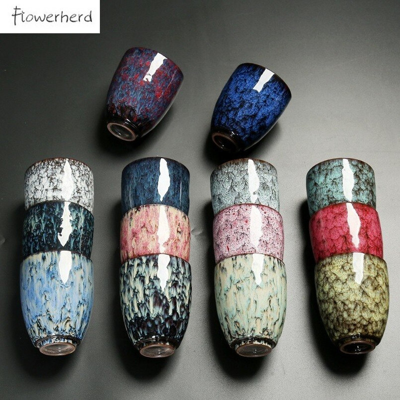 Japonský štýl keramického porcelánového čajového hrnčeka, veľký čajový riad 250 ml, kung-fu čajová súprava