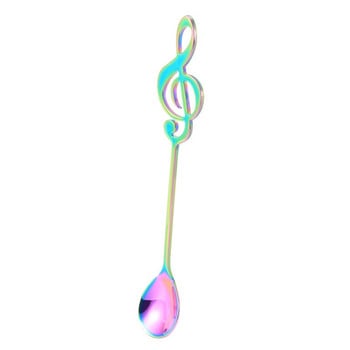 Κουτάλια για νότες μουσικής 6 συσκευασιών Δημιουργικά χαριτωμένα κουταλάκια του γλυκού 18/10 από ανοξείδωτο ατσάλι Προσωπικό με μουσική σημειογραφία Κουτάλια καφέ σε σχήμα